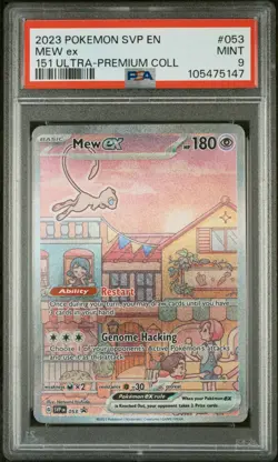 2023 POKEMON SVP EN-SV BLACK STAR PROMO 151 ULTRA-PREM COLL #053 MEW EX PSA 9 - Image 1