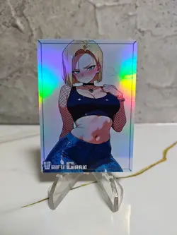 Android 18 Trading Card Waifu Goddess Story Anime Girl holo Karte Manga Full Art - Image 1