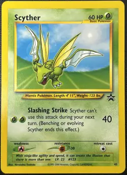 Scyther 45 Black Star Rare Promo WOTC Pokemon Card VLP - Image 1