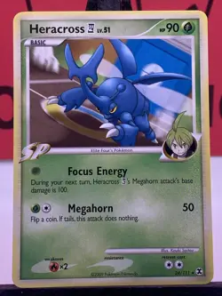 Heracross E4 24/111 Pokemon Card Platinum Rising Rivals Rare NM - Image 3