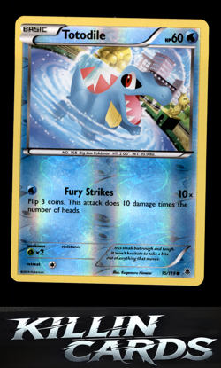 Reverse Holofoil Totodile 15/119 Pokemon Common XY - Phantom Forces Card NM - Image 1
