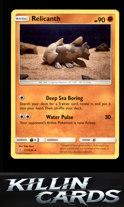 Relicanth 111/236 Pokemon Uncommon SM - Unified Minds Card NM - Image 1