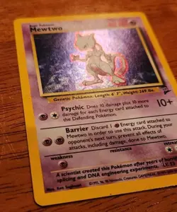 Mewtwo 10/130 Pokemon Base Set 2 Holo Rare Card LP - Image 3