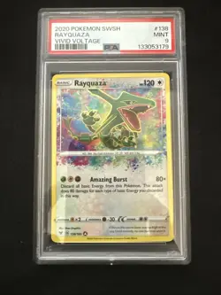 2020 POKEMON SWORD & SHIELD VIVID VOLTAGE #138 RAYQUAZA PSA 9 - Image 1
