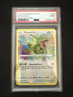 2020 POKEMON SWORD & SHIELD VIVID VOLTAGE #138 RAYQUAZA PSA 9 - Image 1