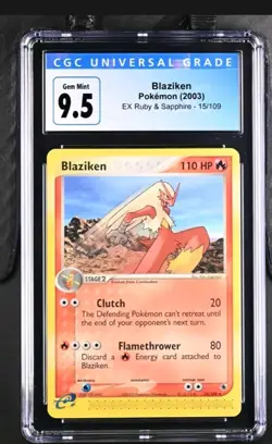 Pokemon E-Reader Blaziken ruby and sapphire 15/109 CGC 9.5 (now 10) 2003 - Image 1