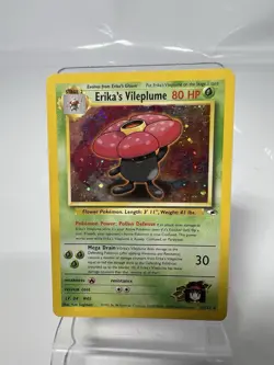 Erika's Vileplume #5/132, Gym Heroes Rare Holo, 2000 Vintage Pokemon TCG, LP - Image 1