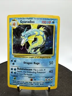 Gyarados 6/102 Holo Rare Base Set Pokemon Card WOTC - Image 1