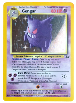 Pokemon Gengar 5/62 Unlimited Fossil 1999 Holo Rare WOTC LP-NM - Image 1