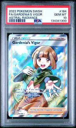 2022 POKEMON SWORD & SHIELD ASTRAL RADIANCE FULL ART/GARDENIA'S VIGOR PSA 10 - Image 1