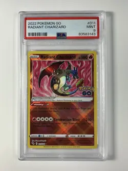 Pokemon Radiant Charizard Pokemon Go Radiant Rare #11/078 PSA 9 Mint - Image 1