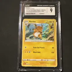 CGC GEM MINT 9 Raichu 009/034 Pokemon Trading Card Game Classic - CLC English - Image 1