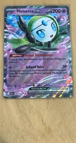 Meloetta ex Double Rare Black Bolt 044/086 NM Holofoil Pokemon - Image 1