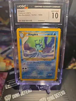 Kingdra 1st Edition 19/64 Non Holo Neo Revelation CGC 10 GEM MINT Pokemon Card - Image 1