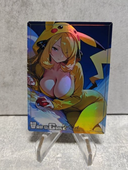 Cynthia Trading Card Waifu Goddess Story Anime Girl holo Karte Manga Full Art - Image 1