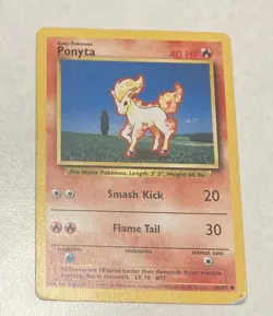**Light Play/Rough Corners** Ponyta Base Set 60/102 Pokemon Card - Image 1