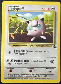 Jigglypuff 7 Black Star Rare Promo WOTC Pokemon Card LP - Image 1