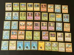 Vintage Pokemon Base Set Lot 46 Cards 1999 WotC - Commons & Uncommons TCG Game - Image 1