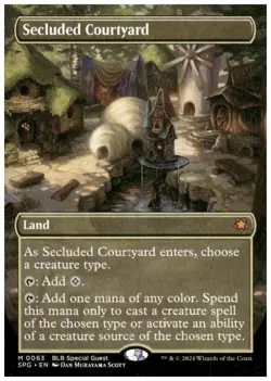 Secluded Courtyard NM Borderless Bloomburrow Special Guests MTG - Image 1