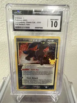 Umbreon Gold Star Pokemon Celebrations Holo 17 *Holo Bleed* - Image 1