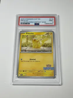 2025 POKEMON SVP EN-SV BLACK STAR PROMO ILLUSTRATION CONTEST 2024 PIKACHU PSA 9 - Image 1