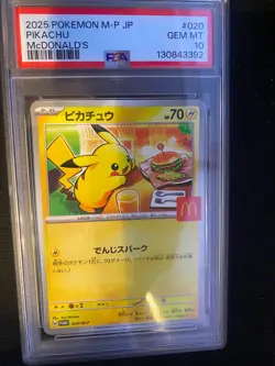 PSA 10 GEM MINT – 2025 Pokemon Pikachu McDonald's Japan Promo #020/M-P - Image 1