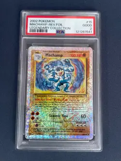 Pokemon TCG Machamp Legendary Collection Reverse Holo Card 15/110 PSA 2 - Image 1
