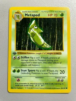 Metapod 54/102 - 1st edition / shadowless / NM- / Pokemon Card - Image 1