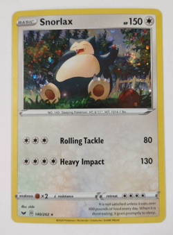 Snorlax 140/202 Cosmos Holo Sword & Shield Pokemon Card LP - Image 1