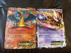 Pokemon TCG Charizard EX + Mewtwo EX Jumbo Cards - Image 1