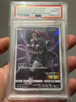 Pokemon TCG Armored Mewtwo Full Art Holo Card 365/Sm-p JP PSA 10 *New Cert* - Image 1