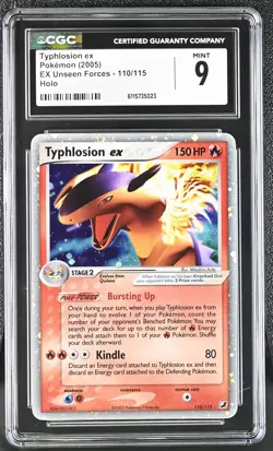 CGC 9 MINT Typhlosion ex 2005 EX Unseen Forces 110/115 Holo Pokemon Card - Image 1