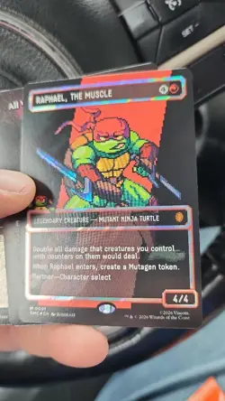 MTG TMNT Raphael, the Muscle 0091 Borderless Surge Foil Pixel Art - Image 2