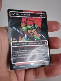 MTG TMNT Raphael, the Muscle 0091 Borderless Surge Foil Pixel Art - Image 3