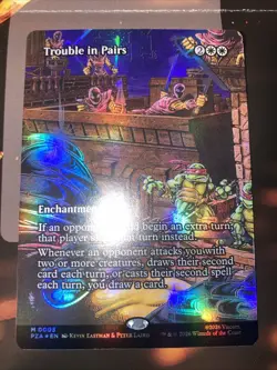 magic the gathering TMNT Trouble In Paris Borderless Foil - Image 1