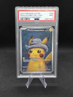 2023 POKEMON SVP EN-SV BLACK STAR PROMO #085 PIKACHU WITH GREY FELT HAT PSA 9 - Image 1