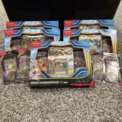 Pokemon TCG Mega Kangaskhan ex Box Sealed New LOT OF 5 NEW + 4 Cottonee Packs - Image 1