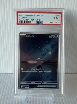 2023 POKEMON OBF EN CLEFFA ILLUSTRATION RARE #202 PSA 6 Ex-Mt - Image 1