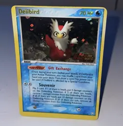 Delibird 21/109 EX Team Rocket Returns Reverse Holo 2004 Pokemon HP RARE MISCUT - Image 1