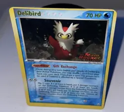 Delibird 21/109 EX Team Rocket Returns Reverse Holo 2004 Pokemon HP RARE MISCUT - Image 4