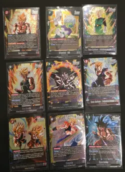 9 Card Lot SR Super Rare Fusion World Dragon Ball NM Goku Bardock Gogeta - Image 1