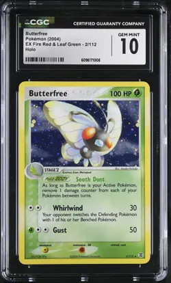 CGC 10 GEM MINT Butterfree 2004 EX Fire Red & Leaf Green 2/112 Holo Pokemon Card - Image 1