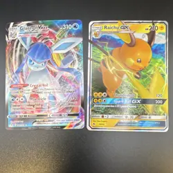 Pokemon GX V VMAX Full Art Holo Card Lot (6) Glaceon Umbreon Gyarados Raichu Me… - Image 2