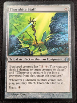 MTG Thornbite Staff LP Light Play Morningtide [76] - Image 1