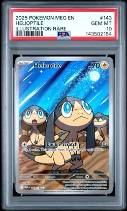 2025 POKEMON MEG EN-MEGA EVOLUTION ILLUSTRATION RARE #143 HELIOPTILE PSA 10 - Image 1