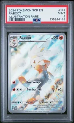 Pokemon Raboot SCR 147 Stellar Crown Illustration Rare English PSA 9 - Image 1