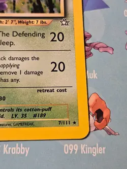 Pokemon TCG Jumpluff 7/111 holo Neo Genesis 1st edition card - Image 5