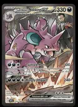 Pokemon Cards Team Rocket's Nidoking ex 233/182 Destined Rivals - Image 1