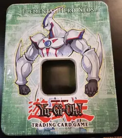Empty Elemental Hero Neos Yu Gi Oh! Trading Card Storage Tin Konami - Image 1