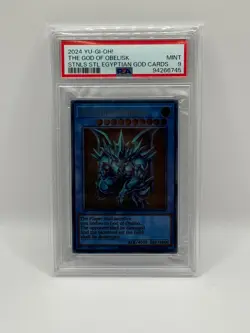 2024 YU-GI-OH! STAINLESS STEEL EGYPTIAN GOD CARDS THE GOD OF OBELISK PSA 9 - Image 1